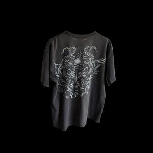 Y2K Black Metal Dragon Hydra Tshirt Sz XL Faded Black Jnco Style 90's ODM